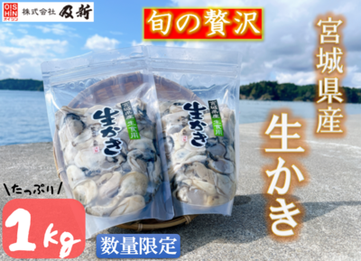 【11月～2月】宮城県産 生かき（生食用）1kgセット（冷蔵配送）