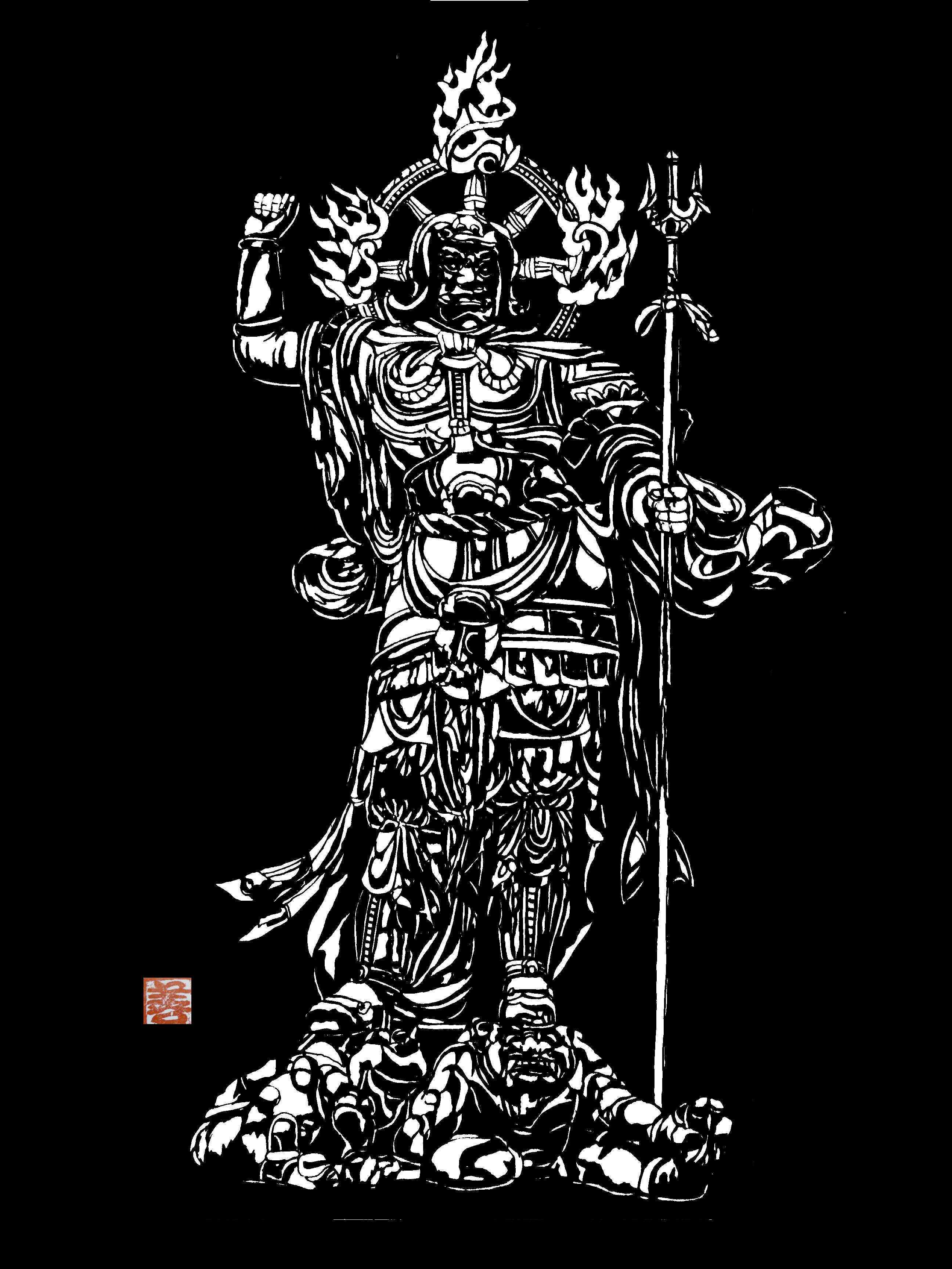 仏画編 東寺四天王 広目天ー７ 切り絵ｔシャツネット販売