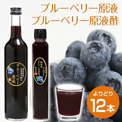 【よりどり11本+1本送料無料】ブルーベリー原液(500ml)・無濾過ブルーベリー原液酢(200ml) 農薬不使用 岩手県産 国産 無添加 無濾過 ギフト お取り寄せ プレゼント　菌活 静置発酵