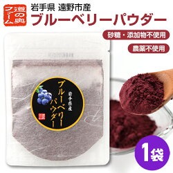 ブルーベリーパウダー20g 岩手県遠野市産ブルーベリー使用 　農薬不使用・砂糖不使用 【岩手県産】愛犬のおやつにも！