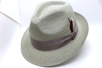 HatTsujino（オリジナル）　麻ブレードチロルハット　グレー　M(56cm)|L(58cm)|LL(60cm)　日本製