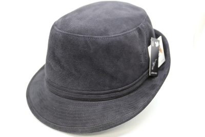 HatTsujino（オリジナル）　羊革スエードアルペンハット　ブラック　LL(59.5cm)　日本製
