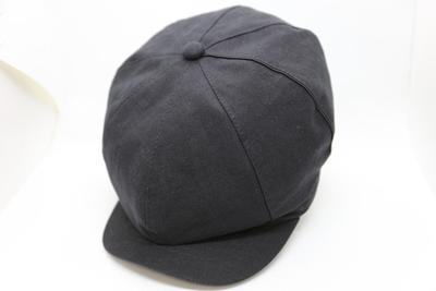 Topi工房　ベルギーリネンハンチング　ブラック　M(58cm)|L(60cm)　日本製