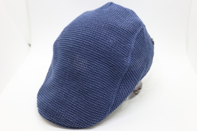 ステットソン（STETSON）　麻ニットハンチング　ブルー　フリー(55cm～59cm)　日本製