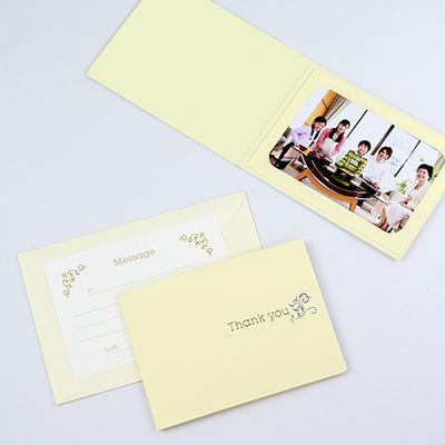 ポケット台紙 『Thank you/ツタ』 2Lサイズ 1面ヨコ  写真台紙 / ペーパーフォトフレーム 写真プレゼント