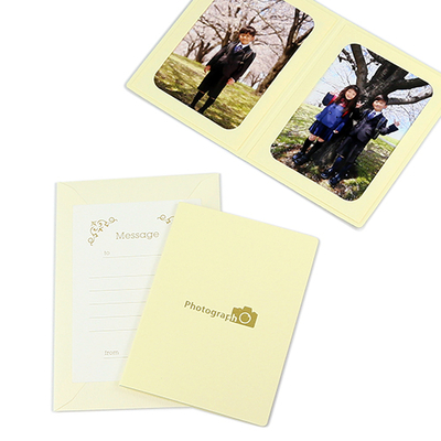 ポケット台紙 『Photograph/カメラ』 2Lサイズ 2面タテ  写真台紙 / ペーパーフォトフレーム 記念撮影 写真プレゼントに