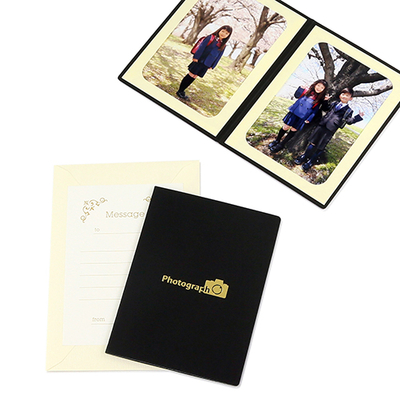 ポケット台紙 『Photograph/カメラ』 Lサイズ（89&times;127mm）  2面タテ  写真台紙 / ペーパーフォトフレーム 記念撮影 写真プレゼントに