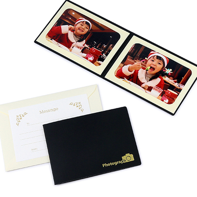 ポケット台紙 『Photograph/カメラ』 2Lサイズ 2面ヨコ  写真台紙 / ペーパーフォトフレーム 記念撮影 写真プレゼントに