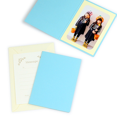 無地表紙 ポケット台紙 Lサイズ 1面タテ （封筒付き・メッセージカード：ツタ）  写真台紙 ペーパーフォトフレーム