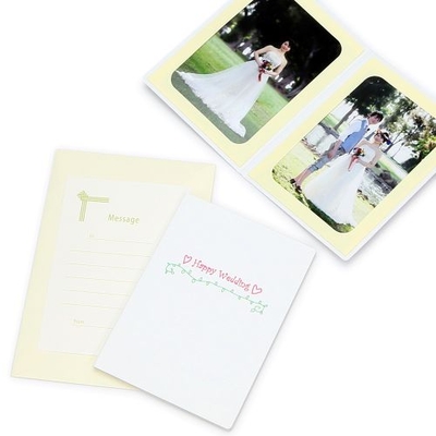 ポケット台紙 『Happy Wedding/ハートとツタ』 2Lサイズ 2面タテ　 写真台紙 ウエディング