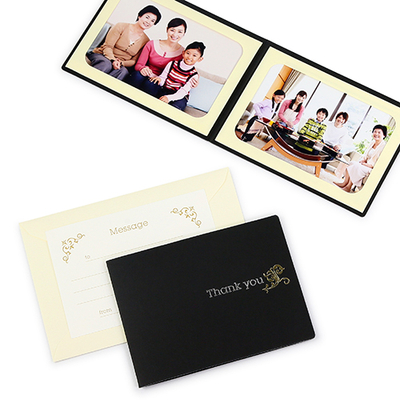 ポケット台紙 『Thank you/ツタ』 2Lサイズ 2面ヨコ  写真台紙 / ペーパーフォトフレーム 写真プレゼント