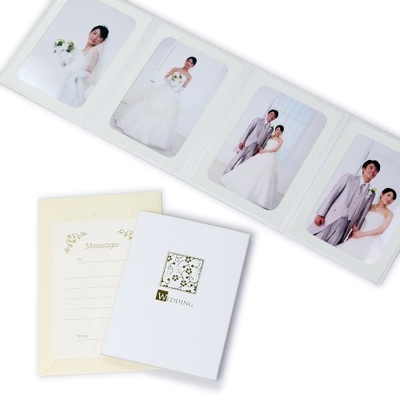 ポケット台紙 『WEDDING/桜』 2Lサイズ（127&times;187mm）  4面タテ 写真台紙 ウエディング 結婚式