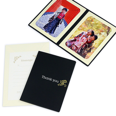 ポケット台紙 『Thank you/ツタ』 2Lサイズ 2面タテ  写真台紙 / ペーパーフォトフレーム 写真プレゼント