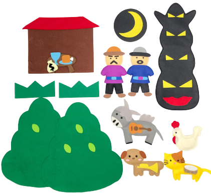 おはなしエプロン ブレーメンのおんがくたい キャラクターのみ てくてくもｓｈｏｐ