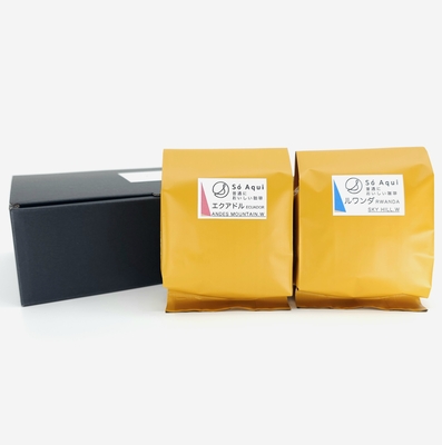 【珈琲豆ギフト】　珈琲豆１００ｇ　２袋箱入(豆のまま）