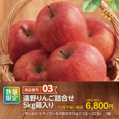 商品番号03　遠野りんご詰合せ5㎏箱入り　【送料込】
