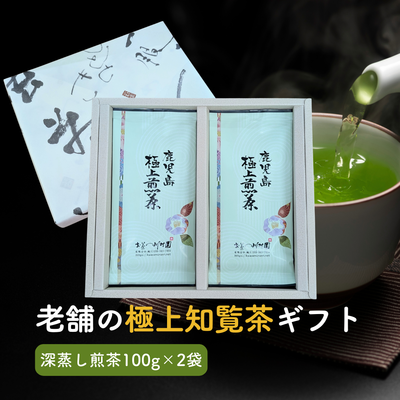 高級知覧茶「鹿児島極上煎茶」100g×2袋ギフトセット 鹿児島県産深蒸し煎茶 ゆたかみどり品種
