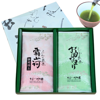 静岡茶 深蒸し茶ギフト こだわり煎茶2袋詰合せ（特上煎茶・上煎茶）