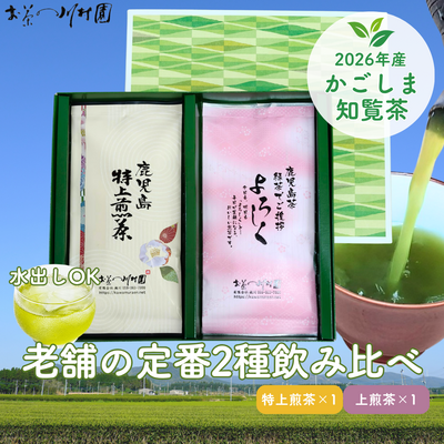かごしま知覧茶２袋詰合せ（特上・よろしく） 鹿児島県産深蒸し煎茶