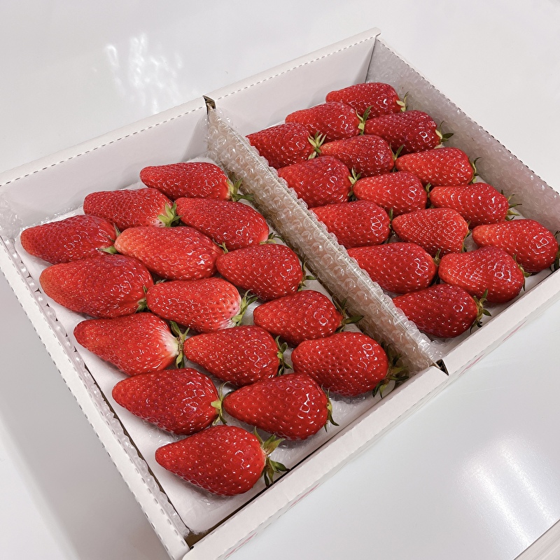 静岡県産 章姫（あきひめ）ジャンボイチゴ 中 一箱:15粒入り450g×2