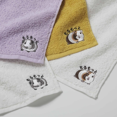 【オリジナル】モルモット刺繍タオルハンカチ（10/21新発売）