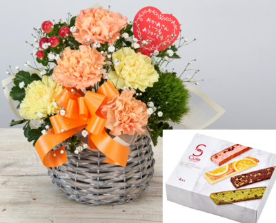 No.21　smileアレンジメント(ﾌﾟﾁｹｰｷ付き)