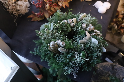 Joyeux noël Wreath S <Silver&White>