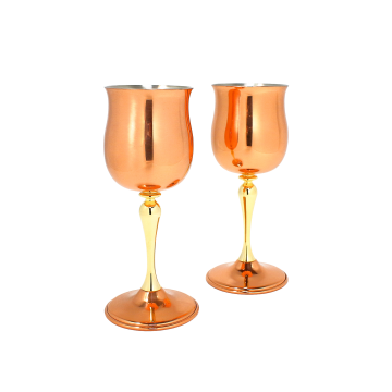 銅ワインカップ チューリップ2個組