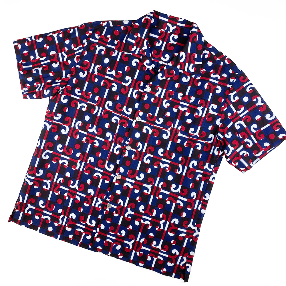 309 アロハ 綿つむぎ アットゥシ格子 Lサイズ ごふく美馬