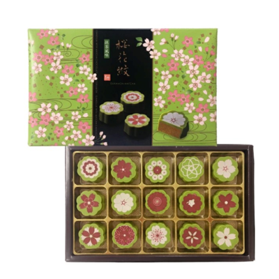 【モンロワール】桜花紋（抹茶）15個