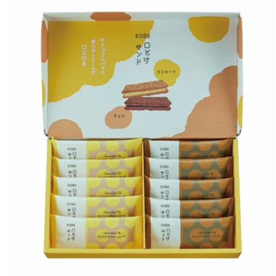 【神戸浪漫】KOBE口どけサンド　カスタード＆チョコ