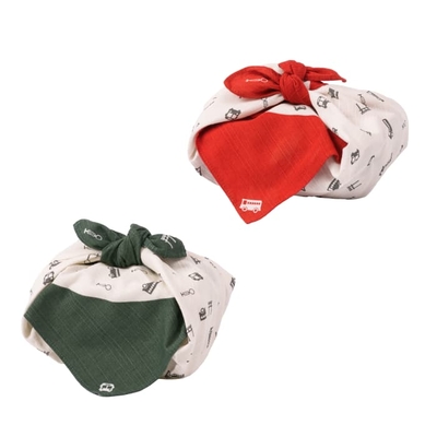 ランチクロス　赤・緑　2枚セット