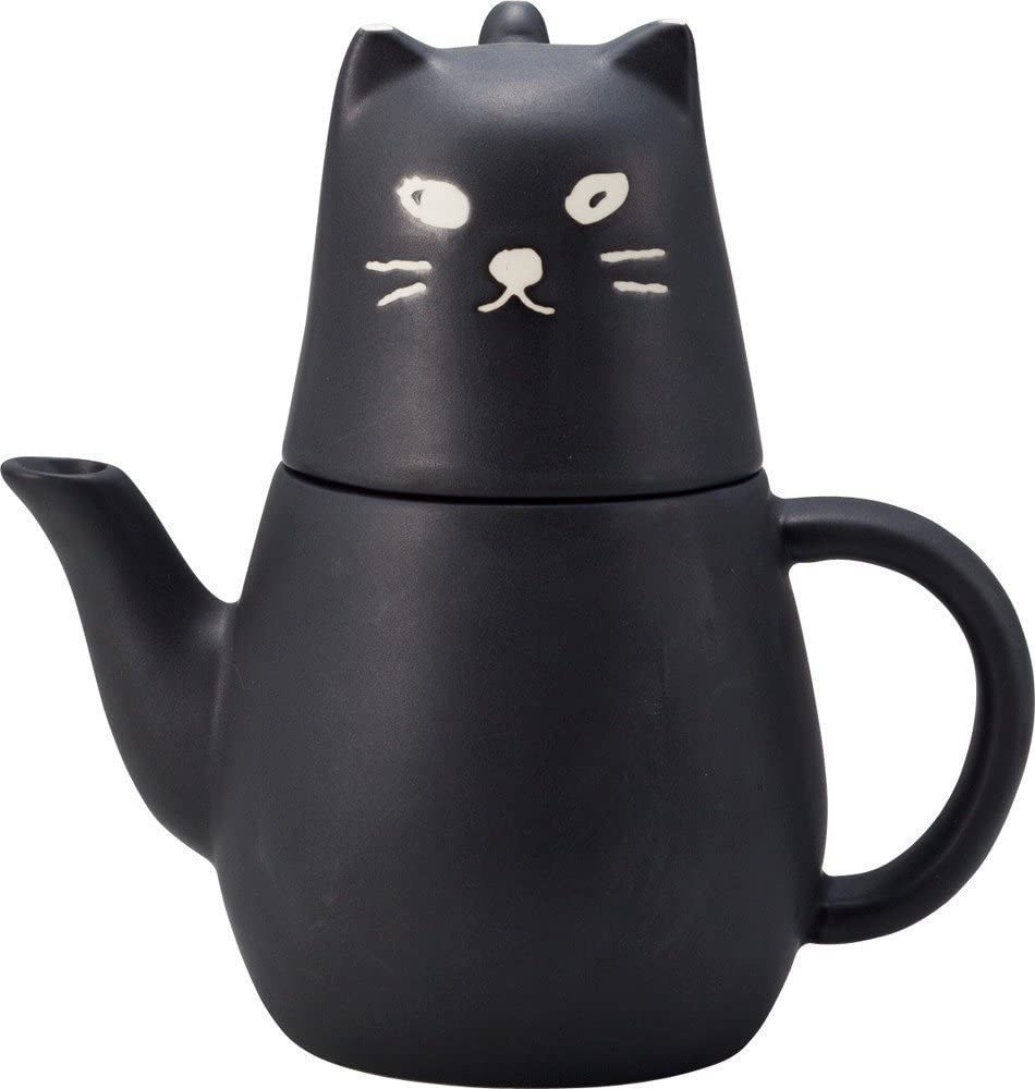ヴィンテージ】SWINESIDE CERAMICS 黒猫のティーポット 英国製 疑わしい