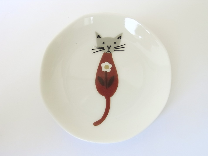 ねこ雑貨 食器】和食器 マタノアツコ 猫の八角小皿 はなねこ | タイム