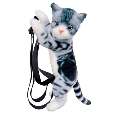 【ねこ雑貨 バッグ】猫のぬいぐるみバッグ　ニャオーねこ リュックサック　アメショー　アメリカンショートヘア