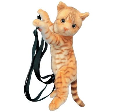 【ねこ雑貨 バッグ】猫のぬいぐるみバッグ　ニャオーねこ リュックサック　トラ　茶トラ猫