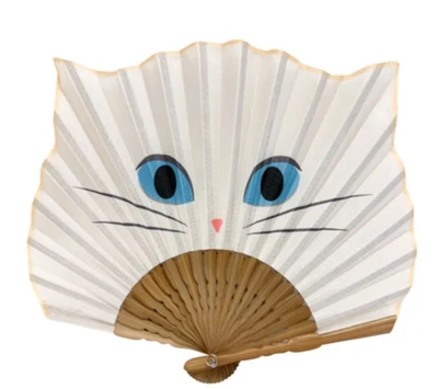 【ねこ雑貨 和雑貨】和小物　扇子　NATTI猫扇子　白猫 NEW