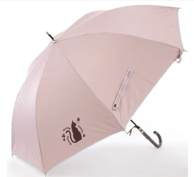 【ねこ雑貨 傘】雨傘 晴雨兼用　60BJ猫プリント傘　ジャンプ式 長傘　ピンク　60cm　シルバーコーティング UVカット率99％以上