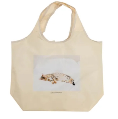 【ねこ雑貨 バッグ】エコバッグ　CAT DAY　保冷保温 コンパクトタイプ エコバッグ　ベンガル　クリーム