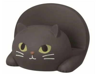 【ねこ雑貨 インテリア小物】置物 スマホスタンド　目が光る猫のスマホスタンド　黒猫
