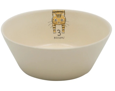 【ねこ雑貨 食器】洋食器 ボウル　うちには3匹のねこがいます　ビスケ 猫柄スープカップ