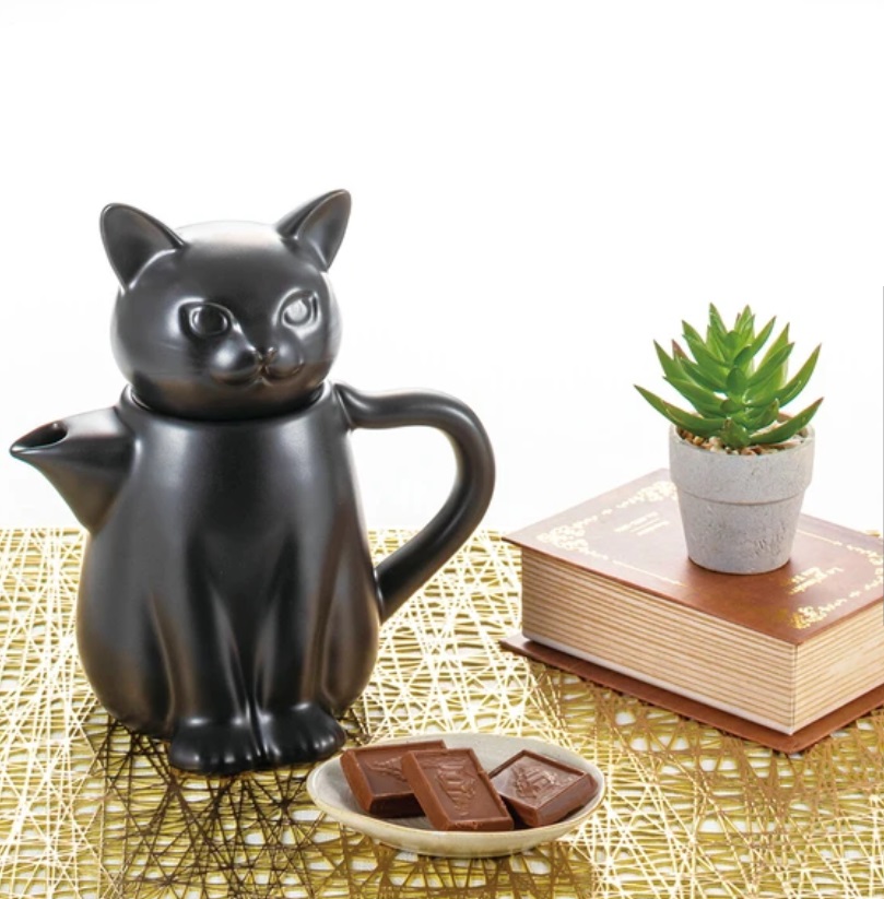 ねこ雑貨 食器】洋食器 ティーポット 黒猫ティーポット | タイムイン