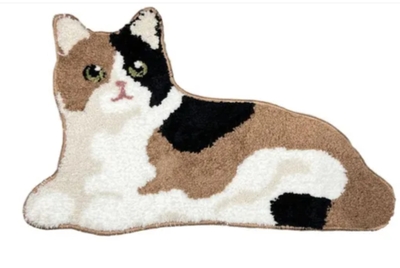 【ねこ雑貨 インテリア用品】マット　三毛猫マット ミケ インテリアマット