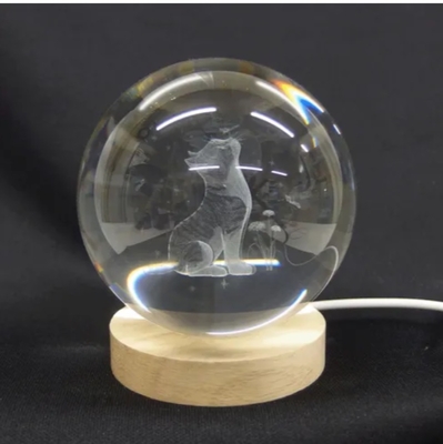 【ねこ雑貨 インテリア小物】ライト　インテリアルームライト　3Dクリエイティブグラスボール　猫