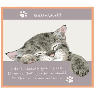 【ねこハンカチ】マイクロファイバークロス　GUGUWORLD スマホ拭きハンカチ　うつぶせ寝の猫