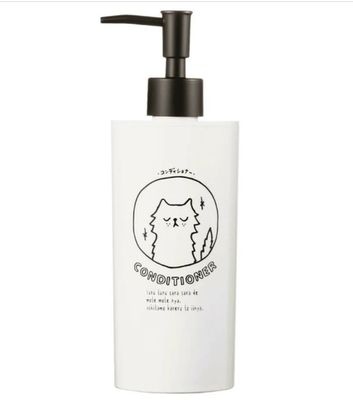 【ねこ雑貨 日用品】お風呂用品　ポンプ ネコバス　コンディショナー用詰替えボトル　500ml用ディスペンサー