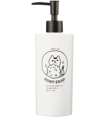 【ねこ雑貨 日用品】お風呂用品　ポンプ ネコバス　ボディソープ用詰替えボトル　500ml用ディスペンサー