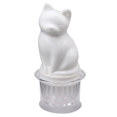 【ねこ雑貨 日用品】お掃除用品　ラウンドブラシキャット　ホワイト　キッチン・洗面所 水回りのおそうじブラシ