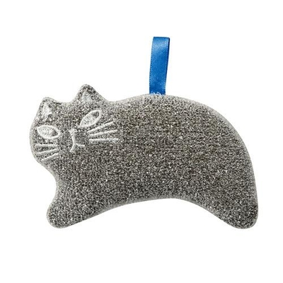【ねこ雑貨 日用品】お掃除用品　キッチンスポンジ　キラキラ クロ　キッチン・洗面所 水回りのおそうじスポンジ