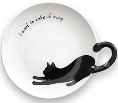 【ねこ雑貨 食器】小皿 豆皿　黒猫しっぽ皿